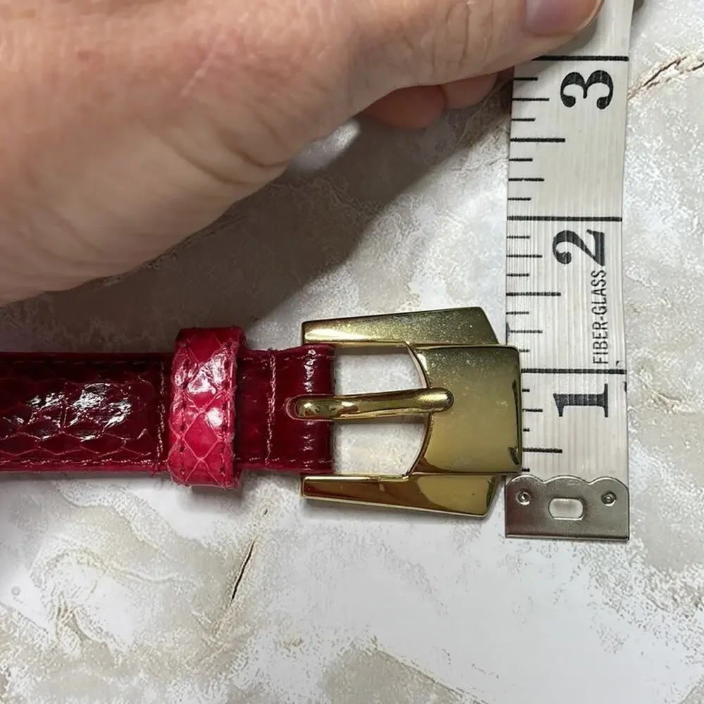 Vintage red snakeskin belt